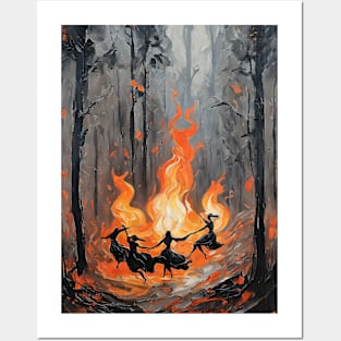 Beltane Witchcraft Pagan Fire Dance Posters and Art